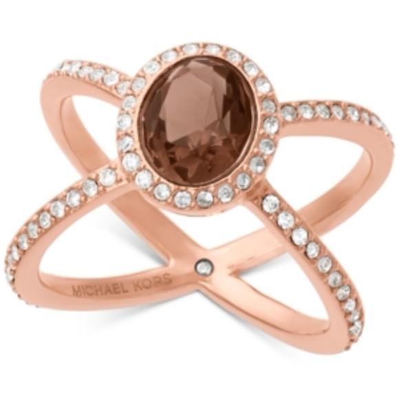 Michael Kors Jewelry - Michael Kors Rose Gold Urban Rush Pave Ring Sz. 8